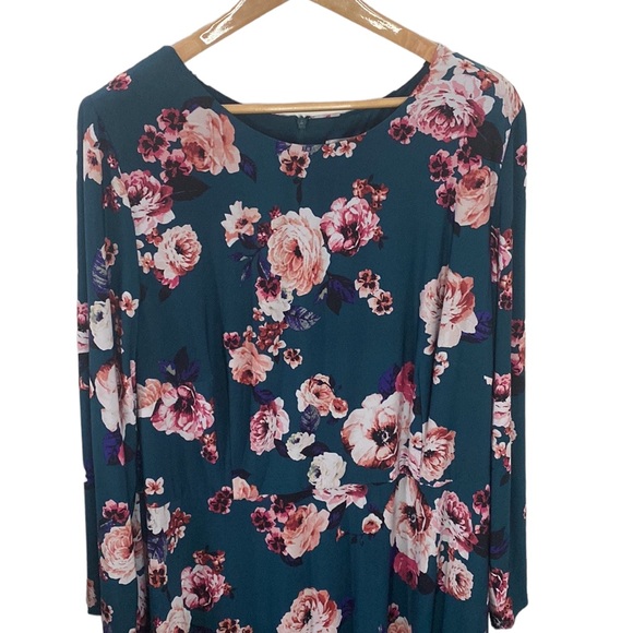 Eliza J matte jersey stretch knit floral print midi dress size 24W - Picture 3 of 13